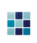 Cristalo Vitreo – Mosaico mezcla de azules 2.5 x 2.5