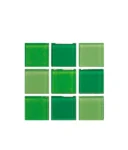 Cristalo Vitreo – Mosaico mezcla de verdes 2.5 x 2.5