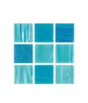 Cristalo Vitreo Luxe – Mosaico mezcla sky clara 3.5 x 3.5